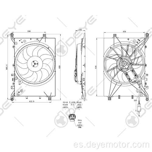 Ventilador de refrigeración automático del radiador para VOLVO S60 / S80 / V70 / XC70